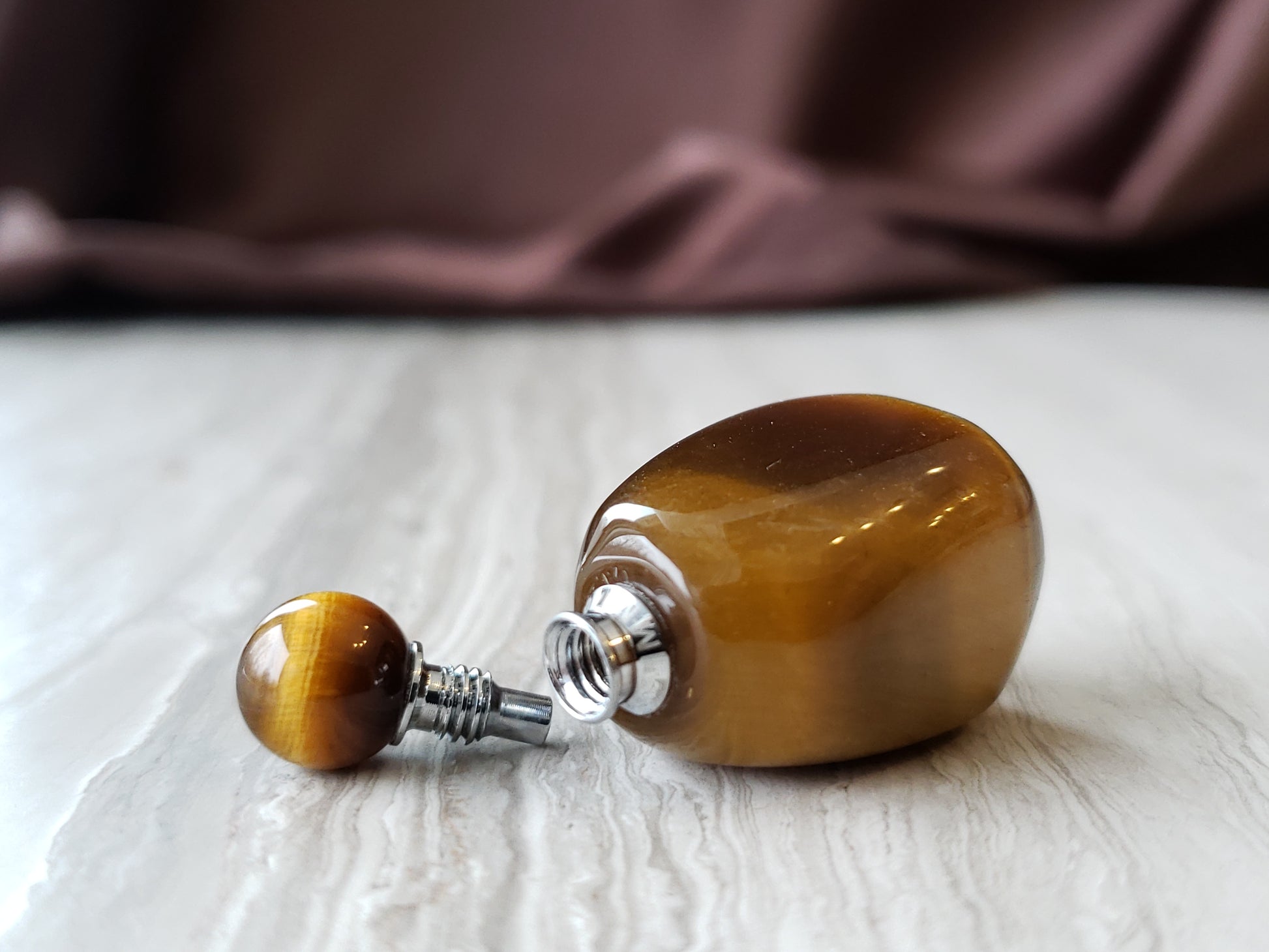 tigereye bottle necklace aromatherapy