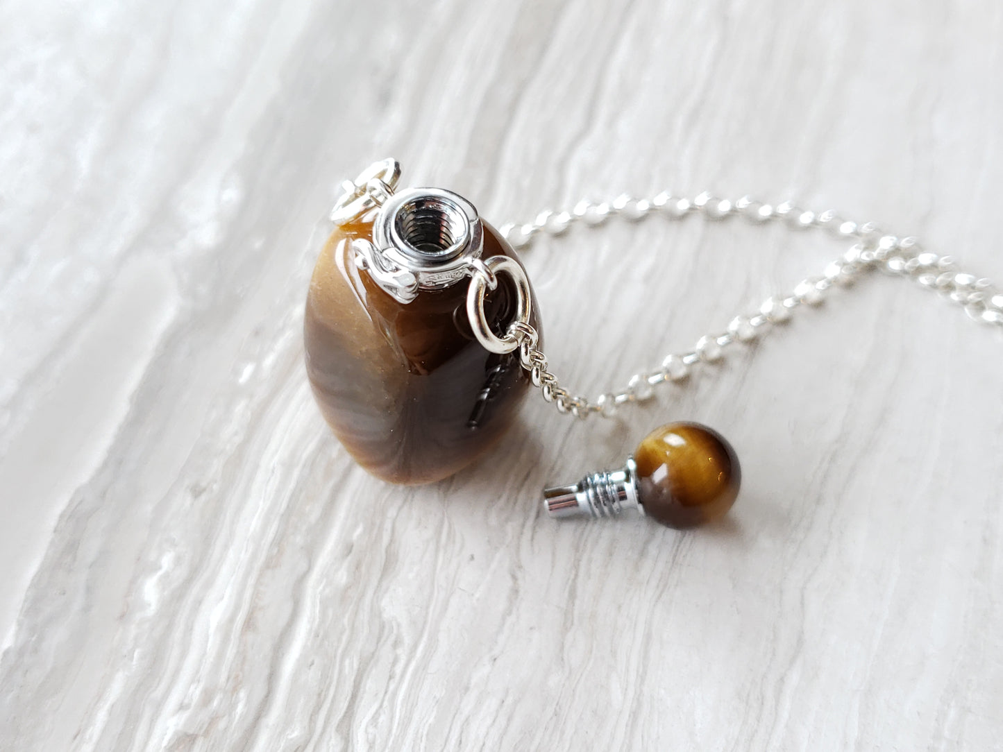 tigereye bottle necklace aromatherapy