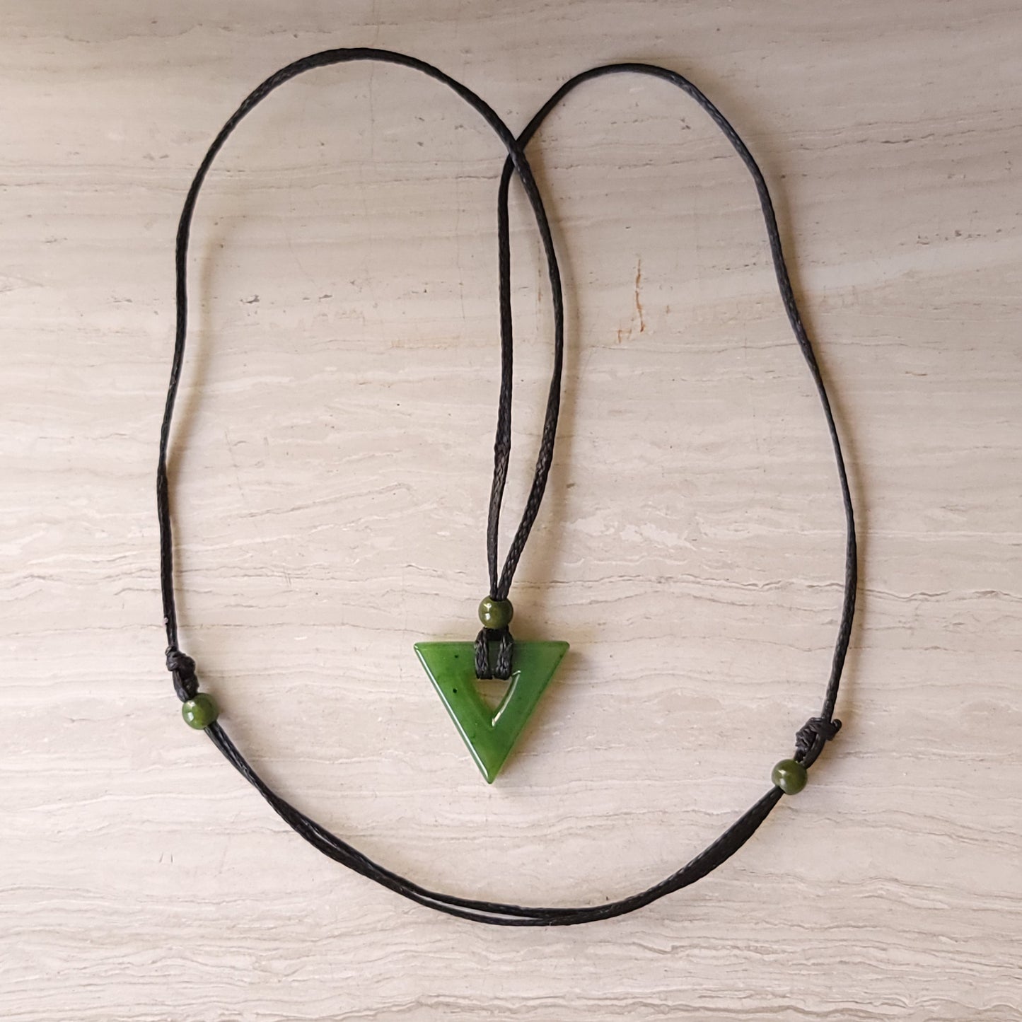 Triangle jade pendant necklace