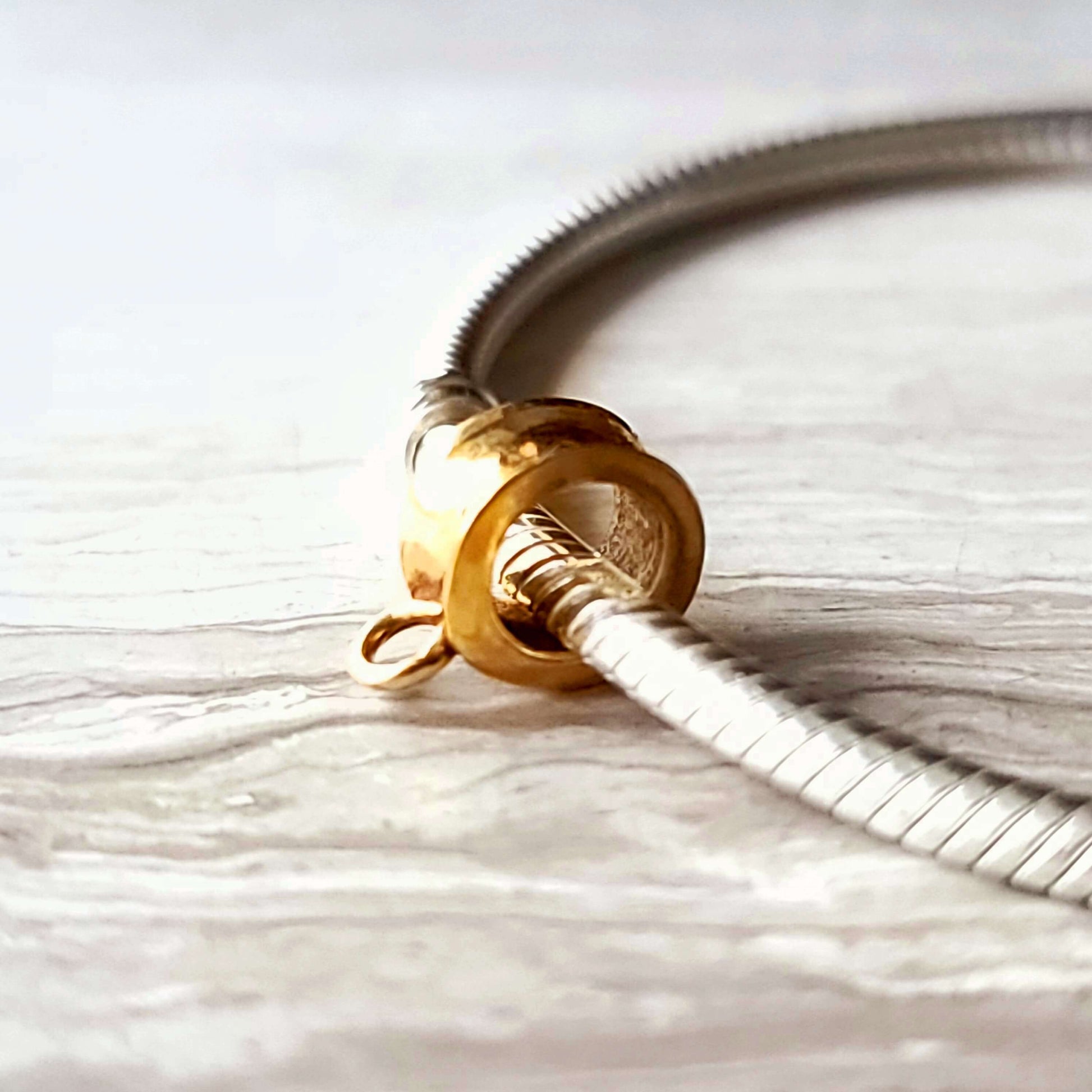 Gold Charm Holder Tube Bead