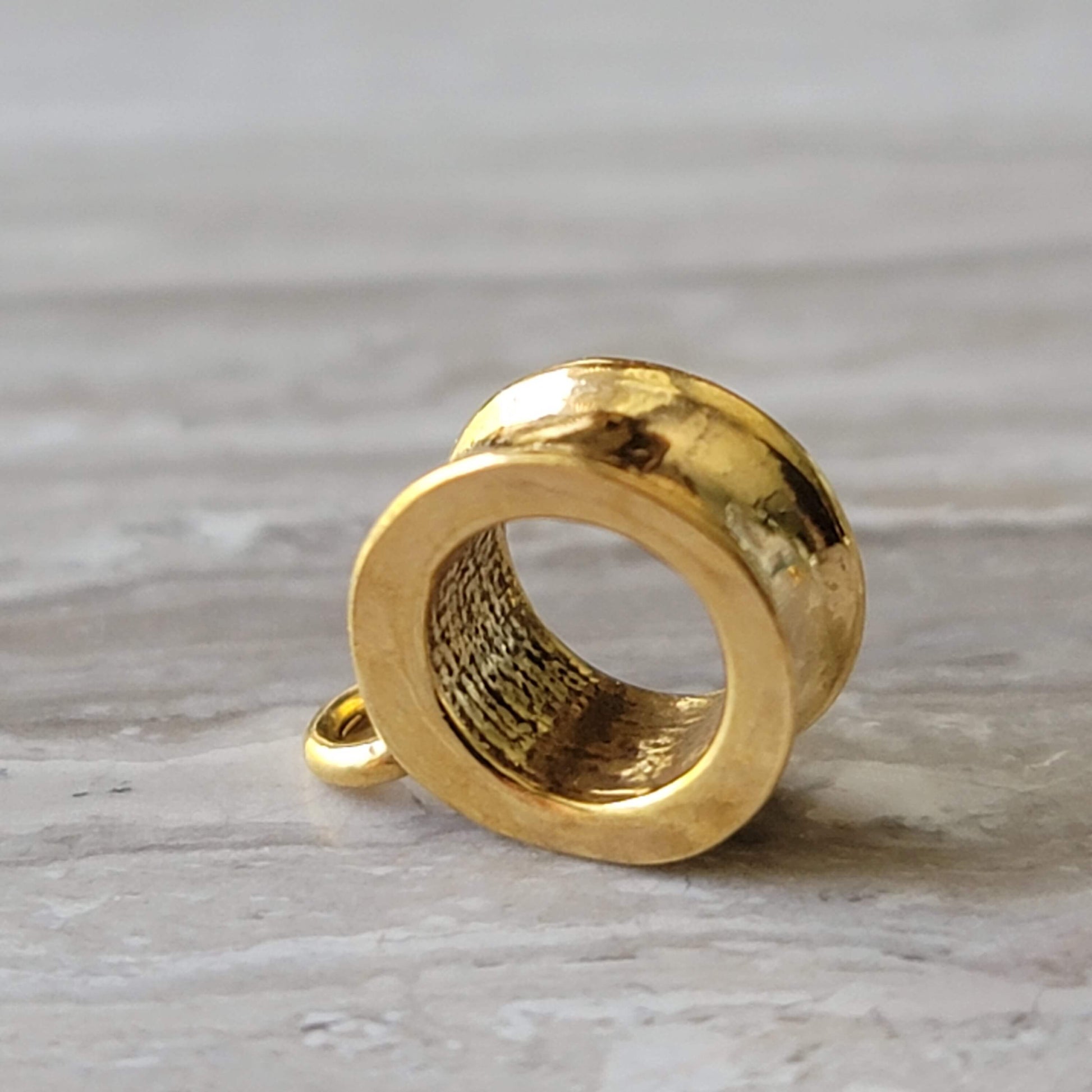 Gold Charm Holder Tube Bead