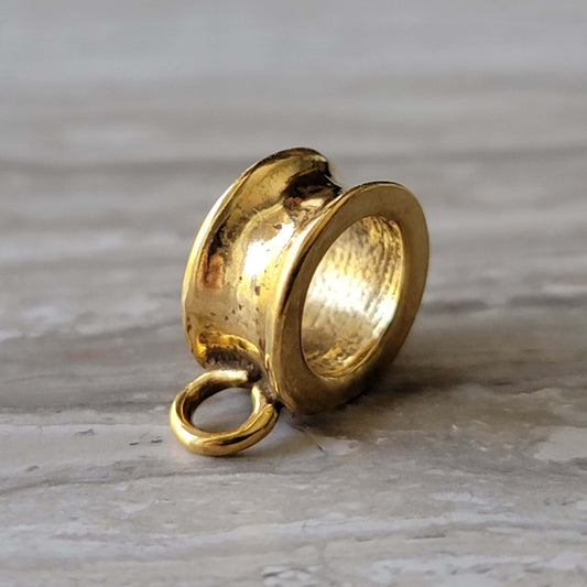 Gold Charm Holder Tube Bead
