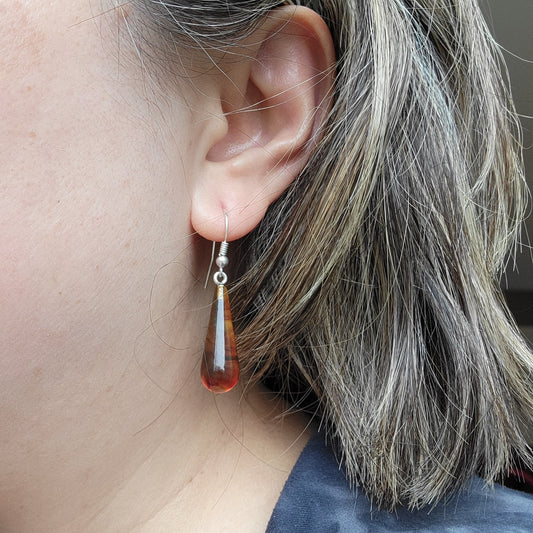 baltic amber teardrop earrings