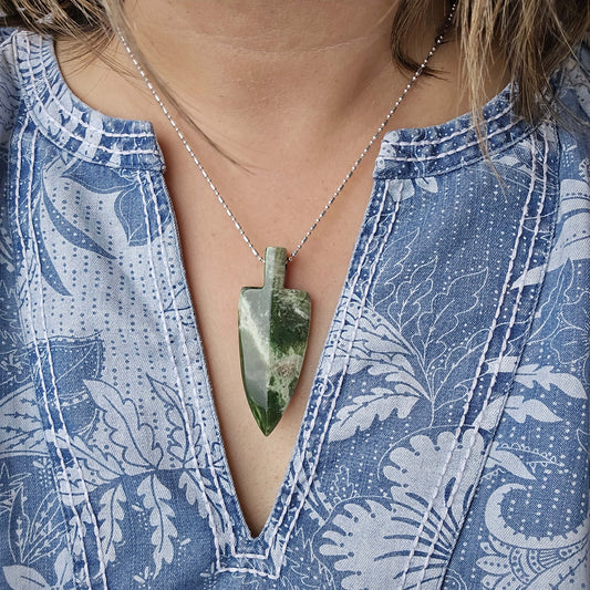 Large Jade Arrowhead Pendant