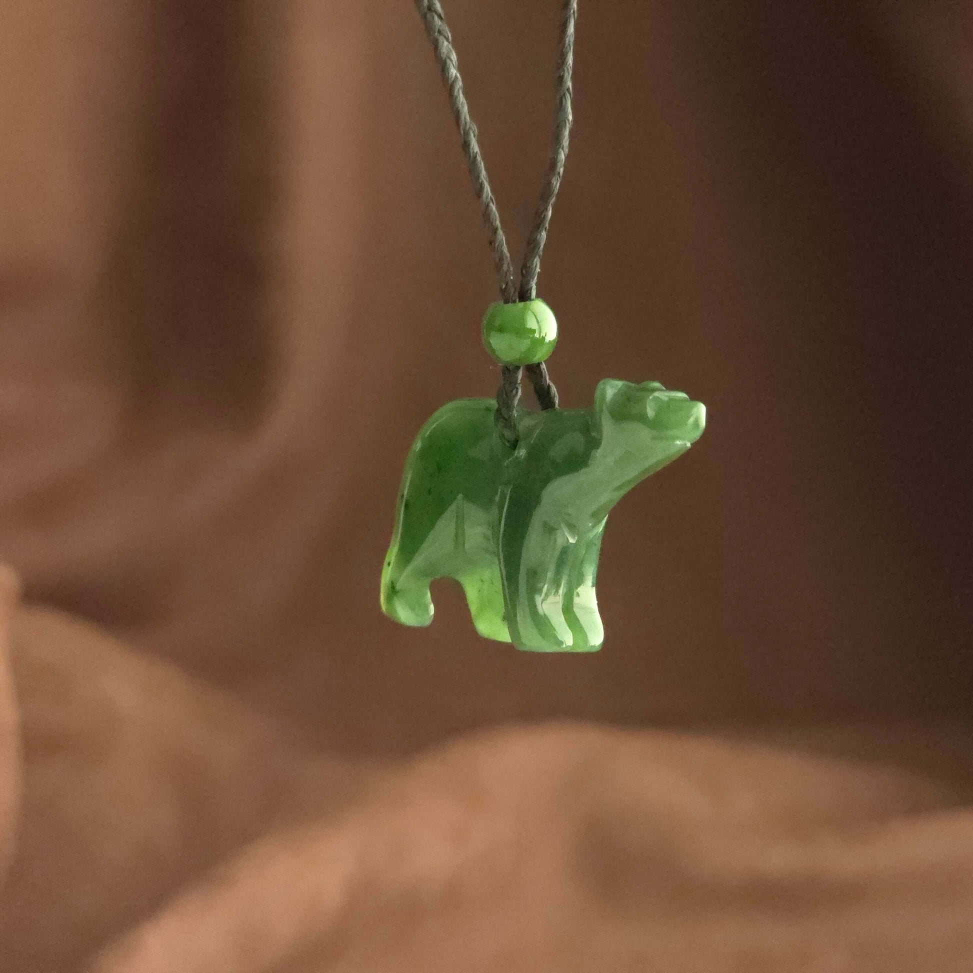 large jade polar bear necklace