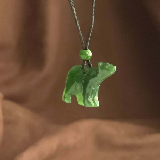 large jade polar bear necklace