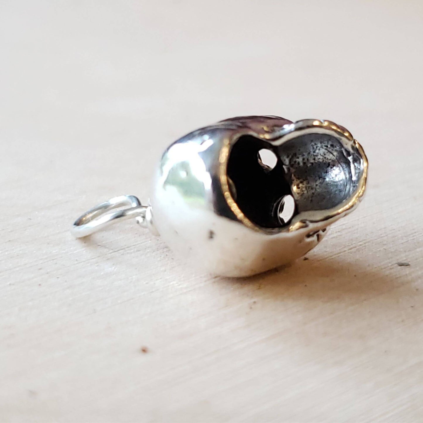 silver sugar skull charm