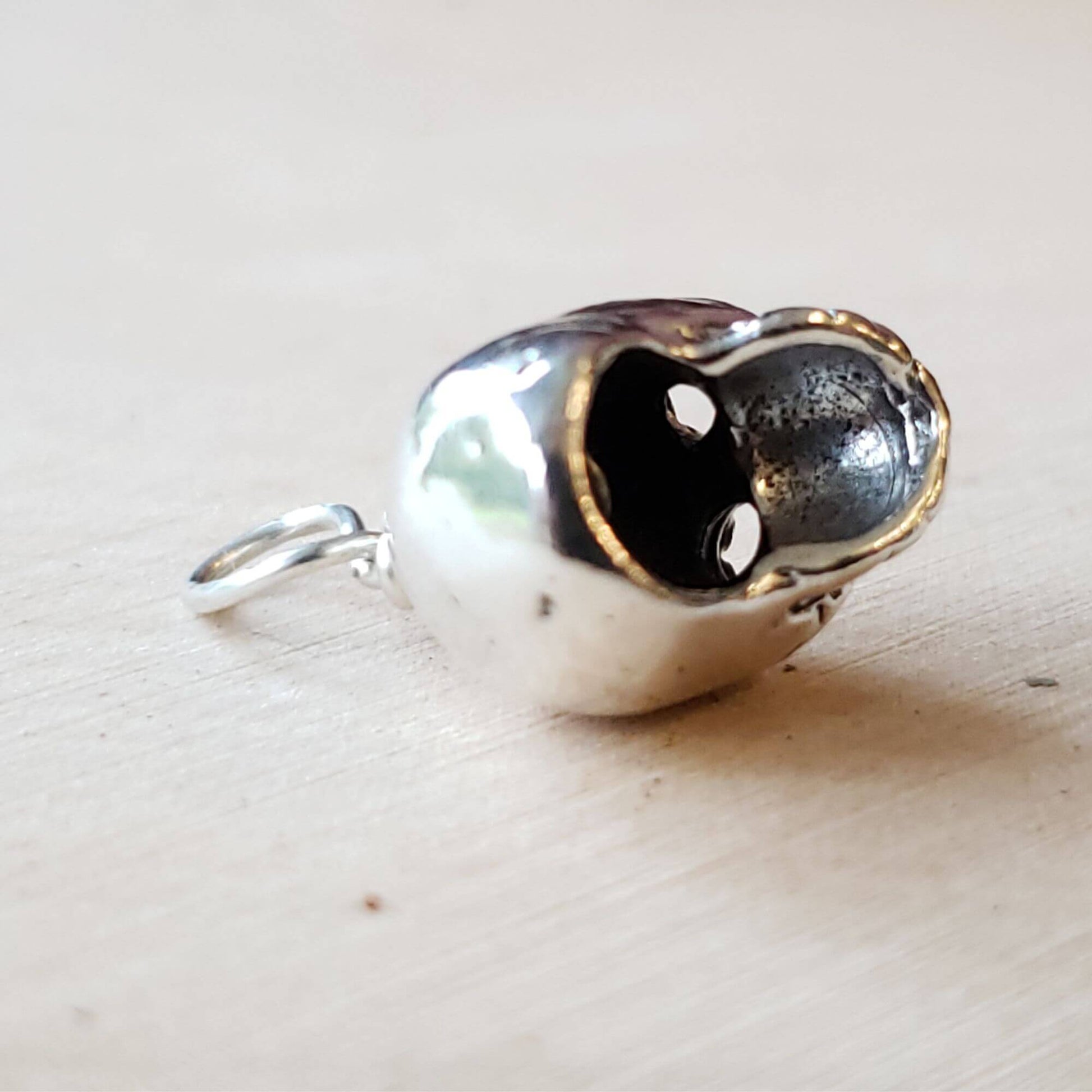 silver sugar skull charm