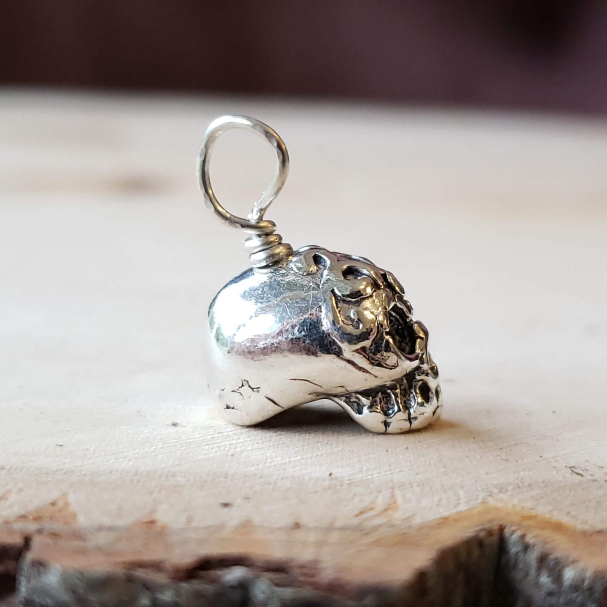 silver sugar skull charm