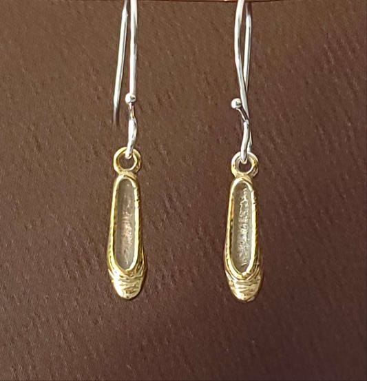 Gold Ballet Slipper Earrings