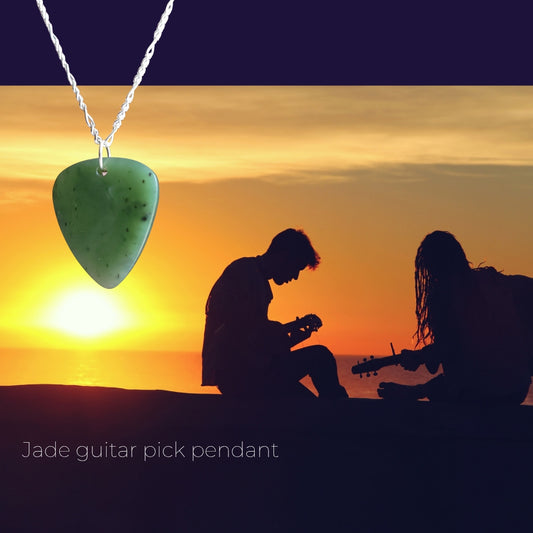 Green Jade Guitar Pick Pendant