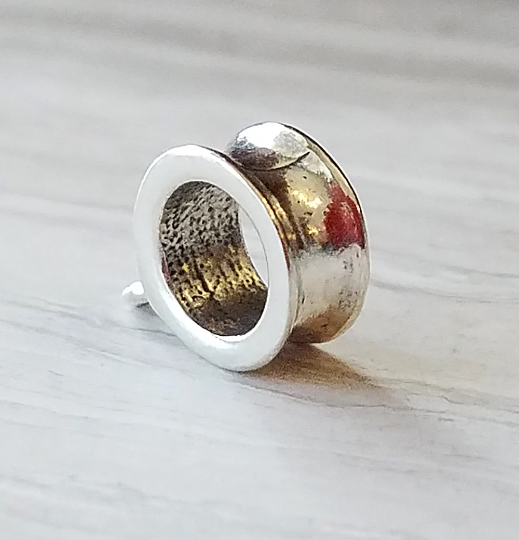 sterling silver charm holder spacer bead for Pandora Trollbead
