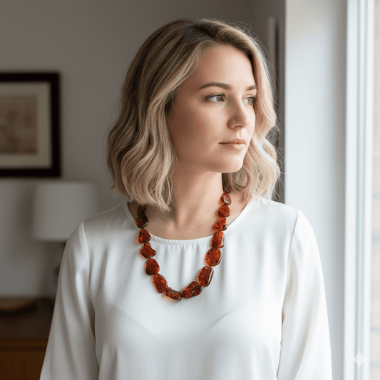 Baltic amber bead necklace