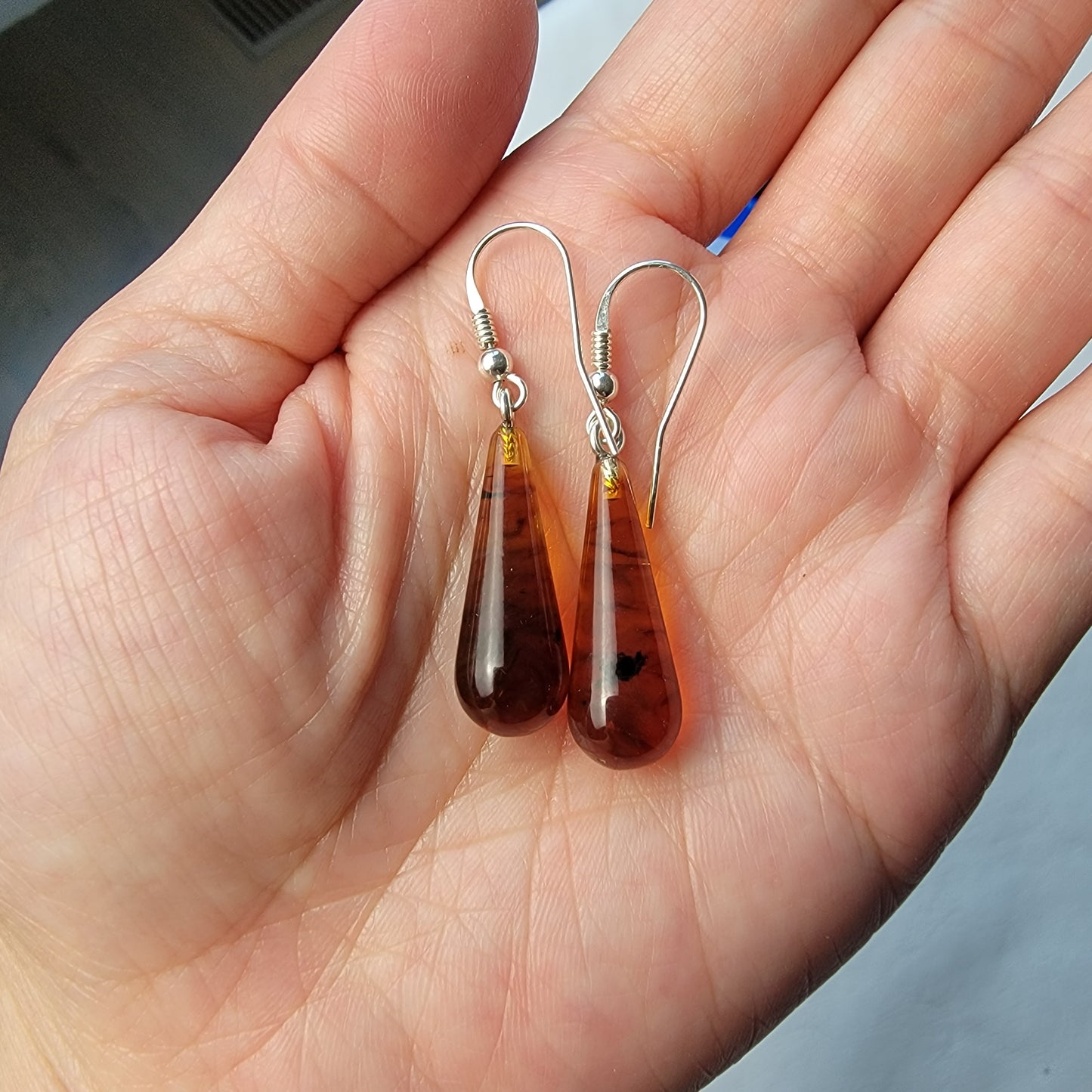 wire wrapped baltic amber necklace
