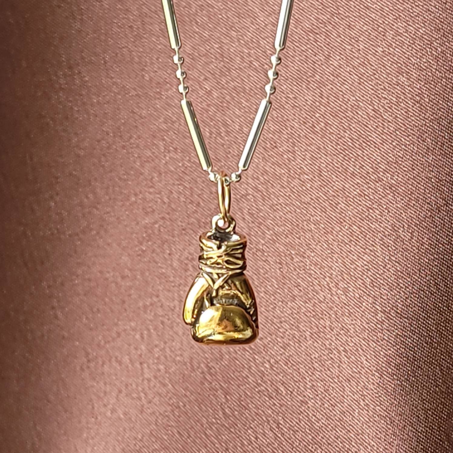 gold boxing glove charm