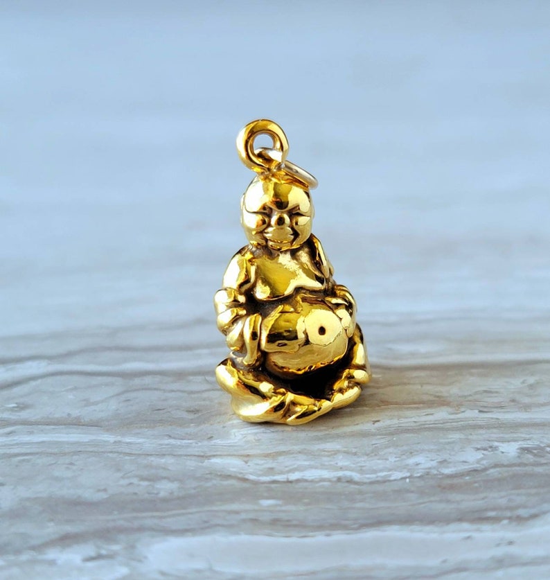 Gold laughing buddha pendant