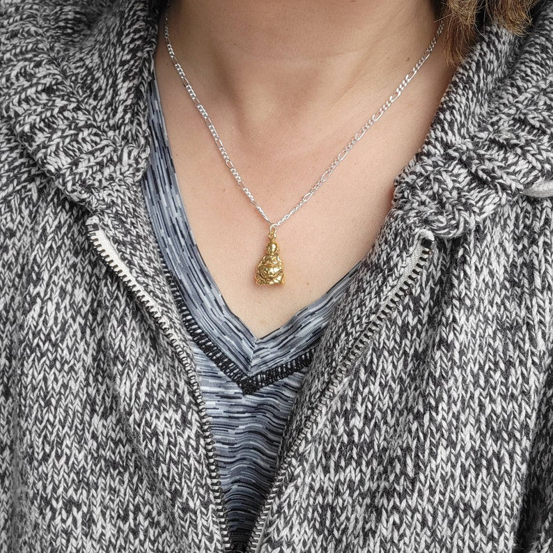 Gold laughing buddha pendant