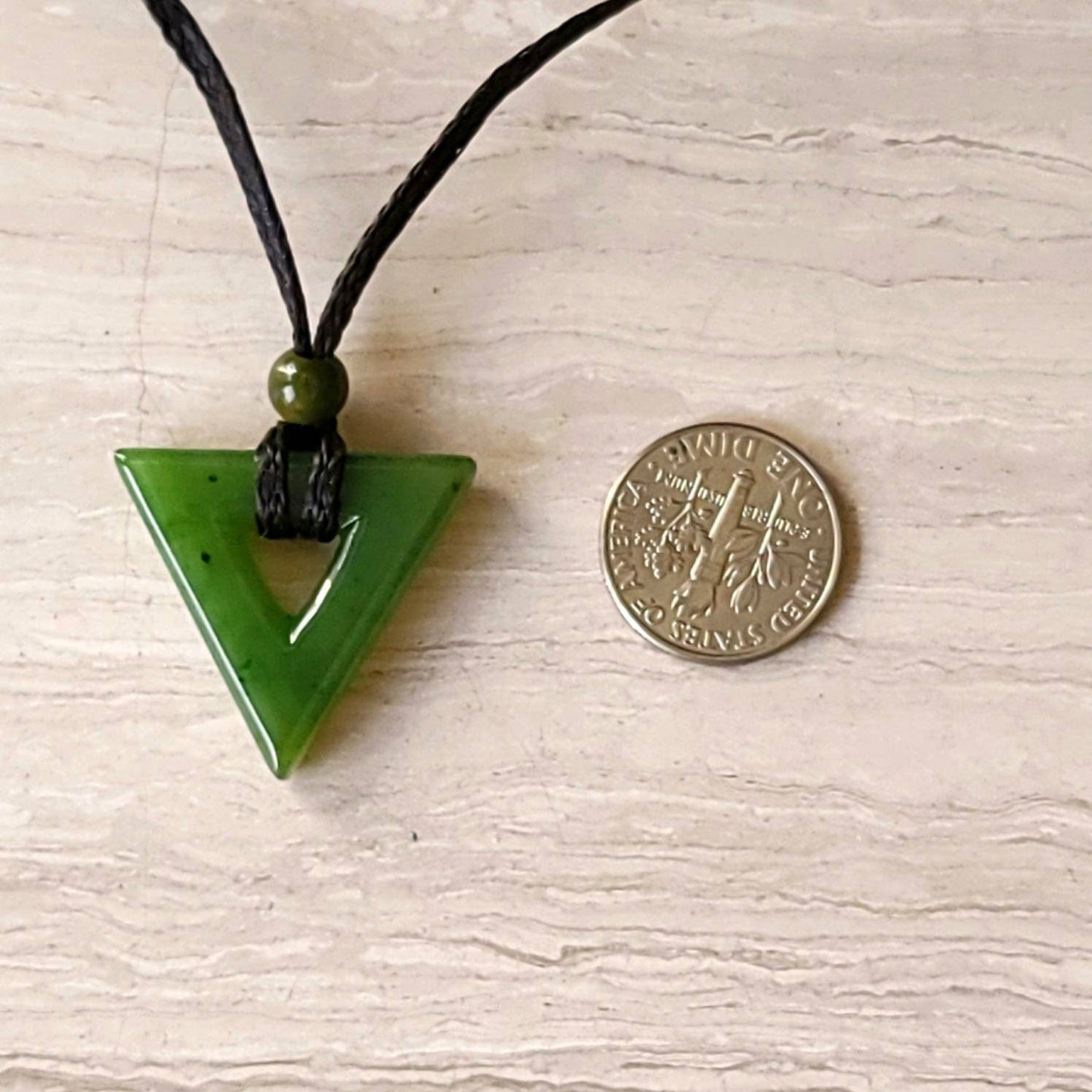 Triangle jade pendant necklace