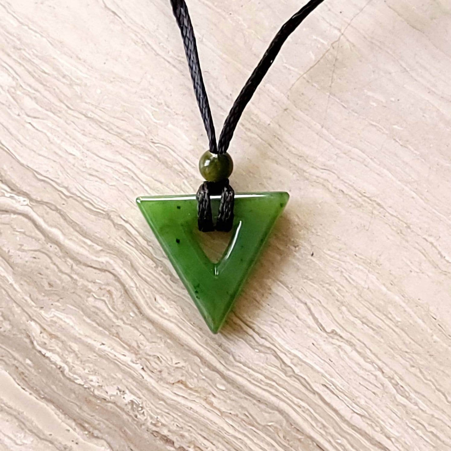 Triangle jade pendant necklace