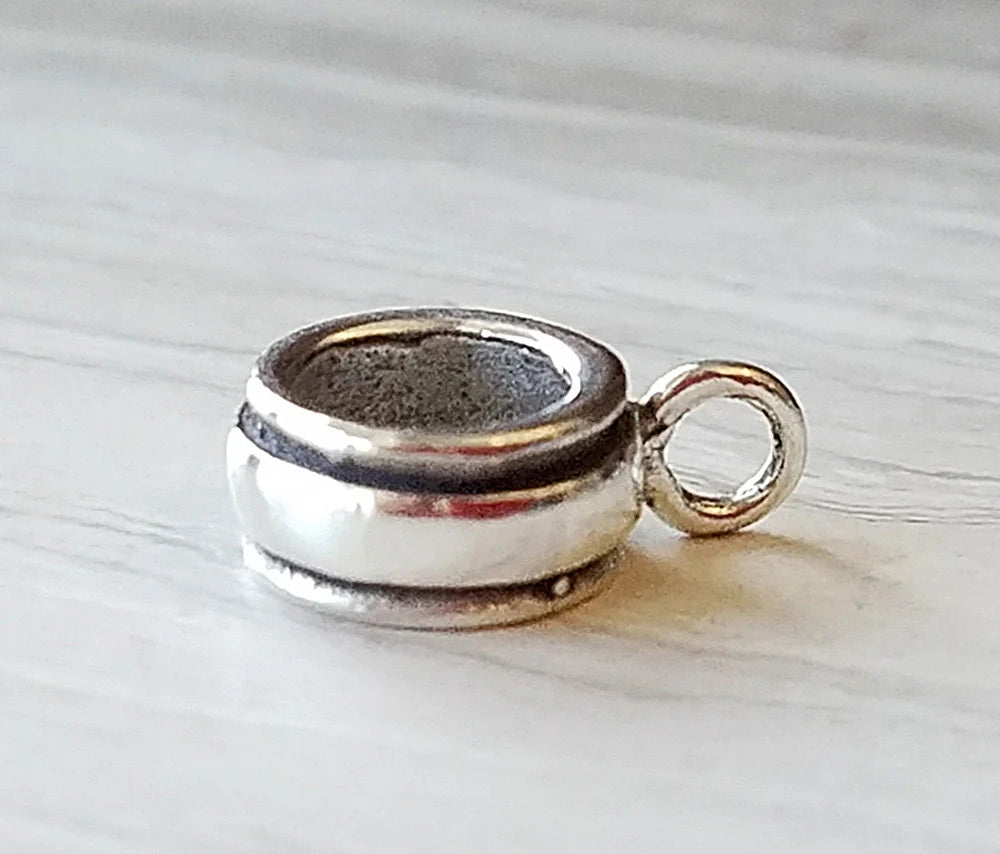 silver spacer bead charm holder