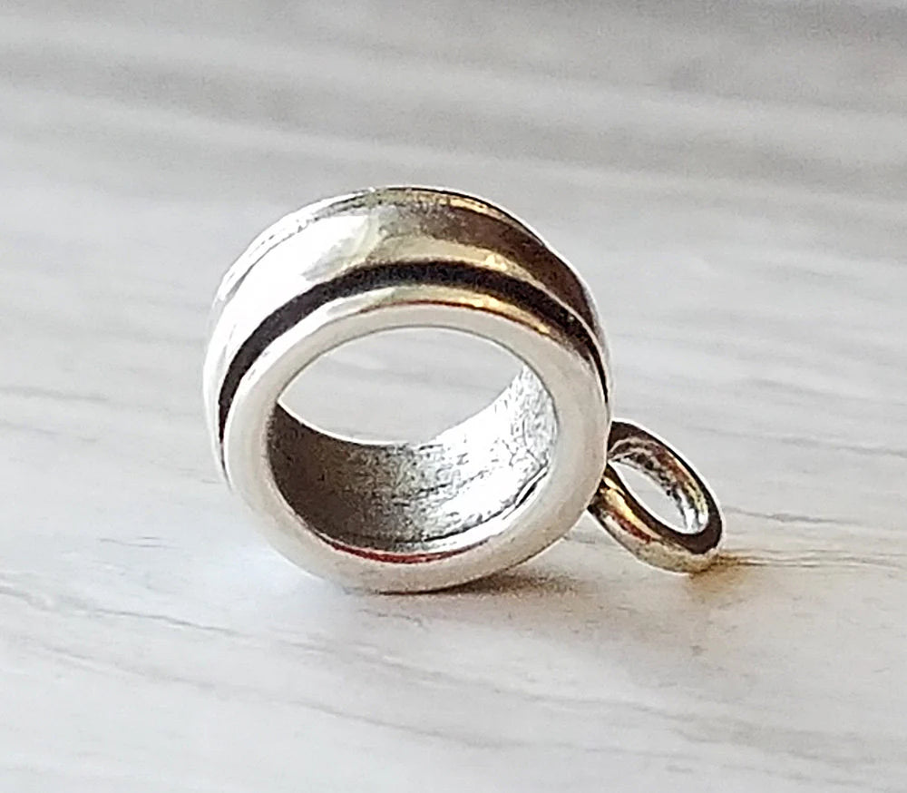 silver spacer bead charm holder