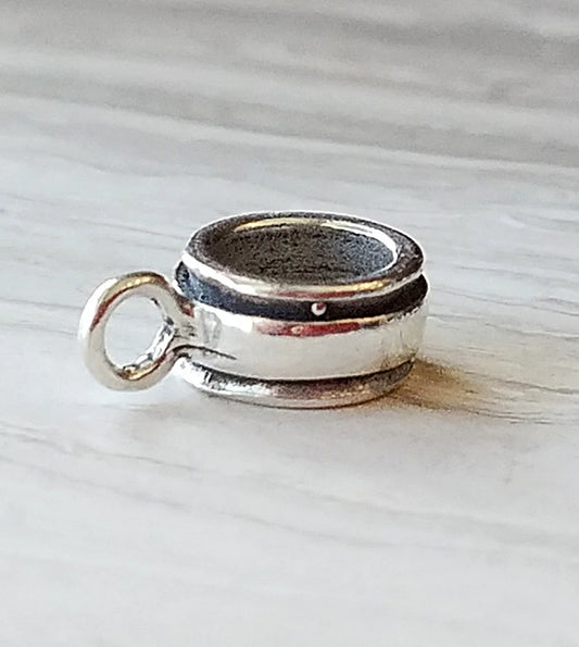 silver spacer bead charm holder