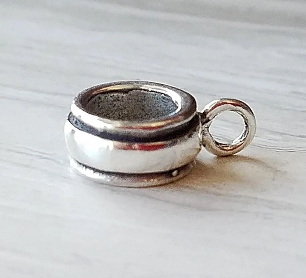 silver spacer bead charm holder