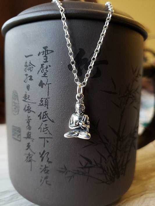 silver goddess Guan Yin pendant