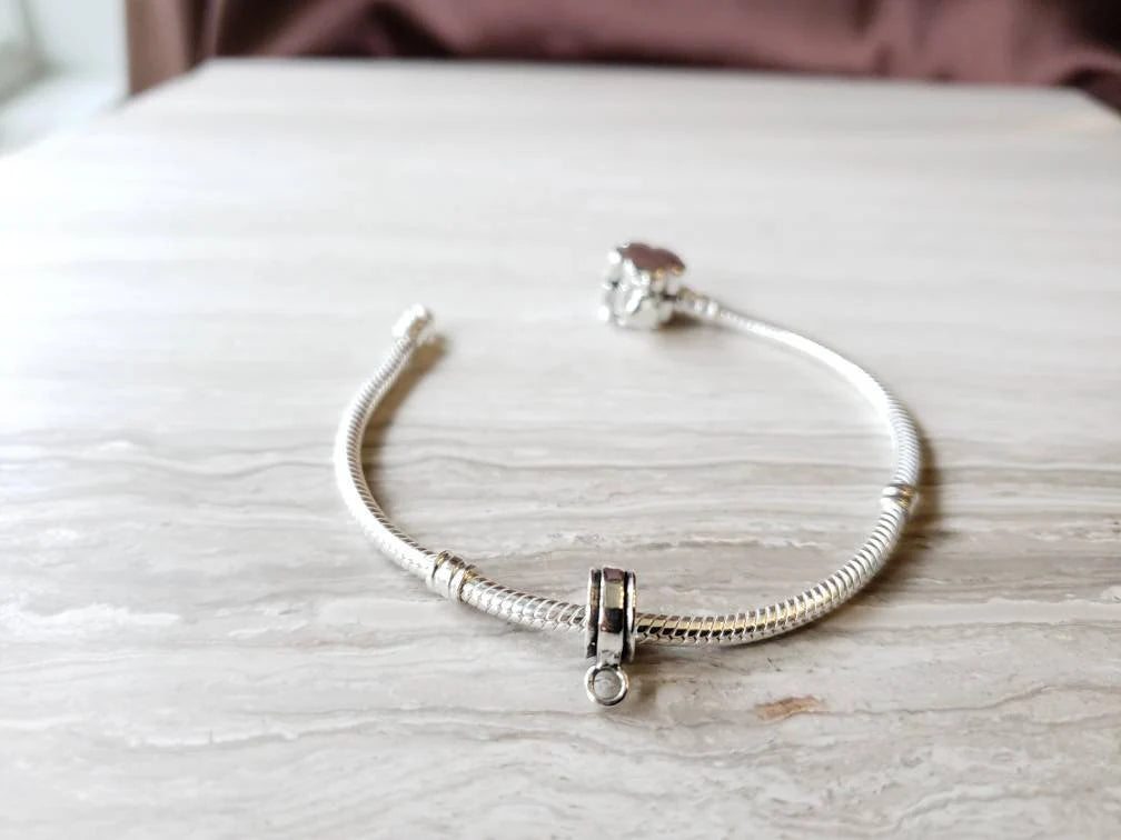 silver spacer bead charm holder