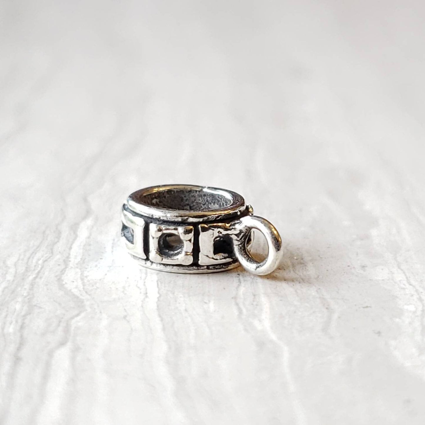 silver charm holder bead for european bracelets
