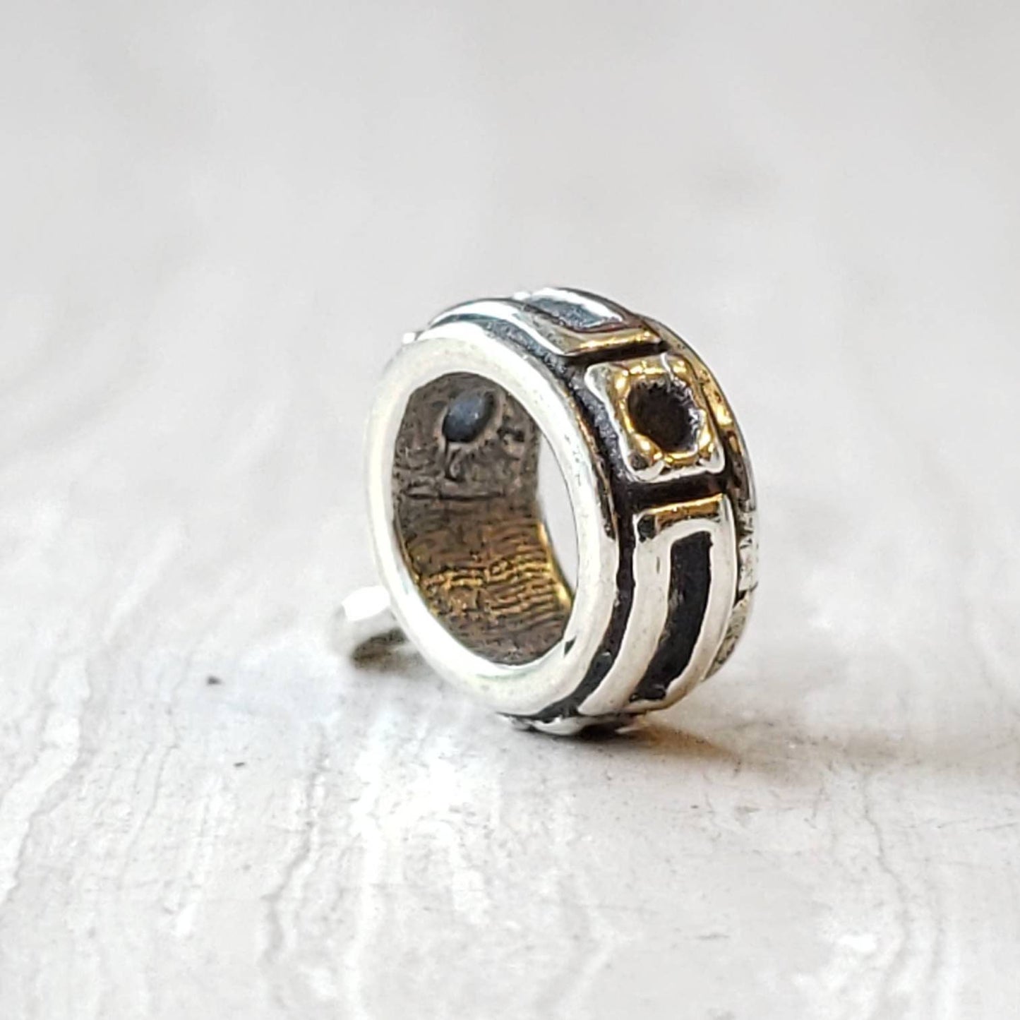 silver charm holder bead for european bracelets
