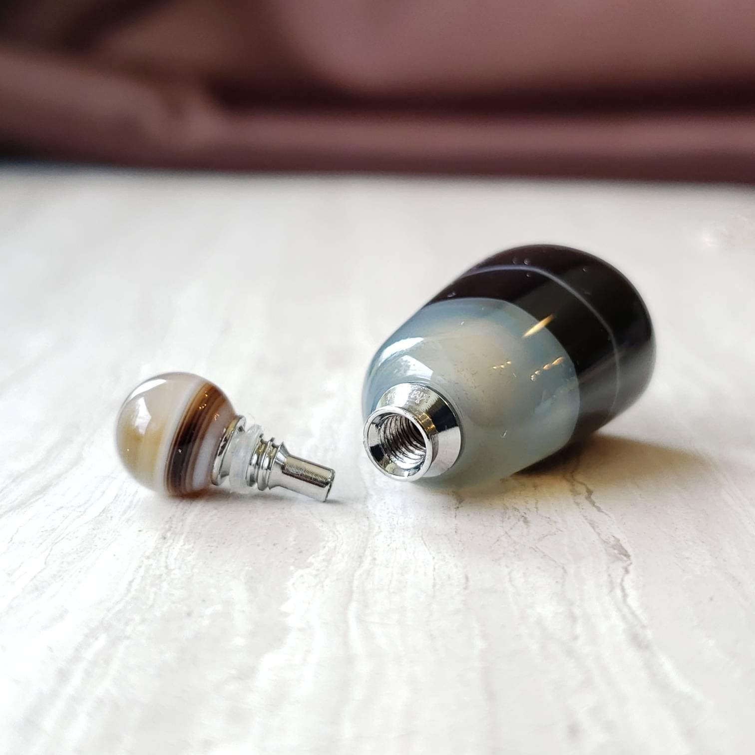 Essential Oil Diffuser Bottle Necklace, zebra Agate