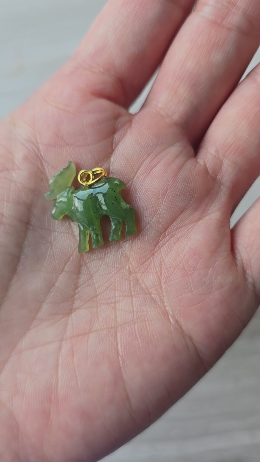 Jade Moose Charm for bracelets and necklaces