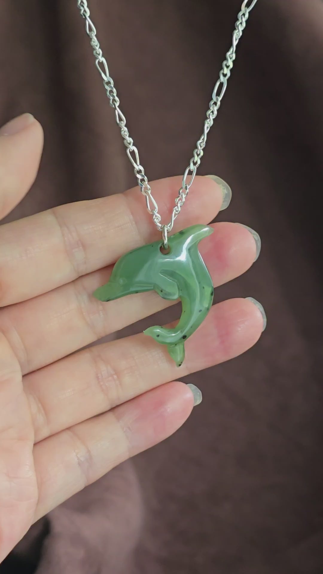 Large jade dolphin pendant