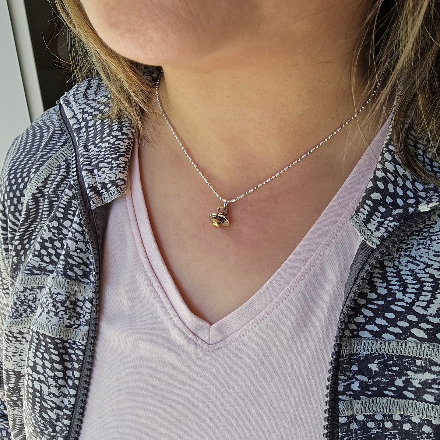 Silver baby pacifier southern charm pendant