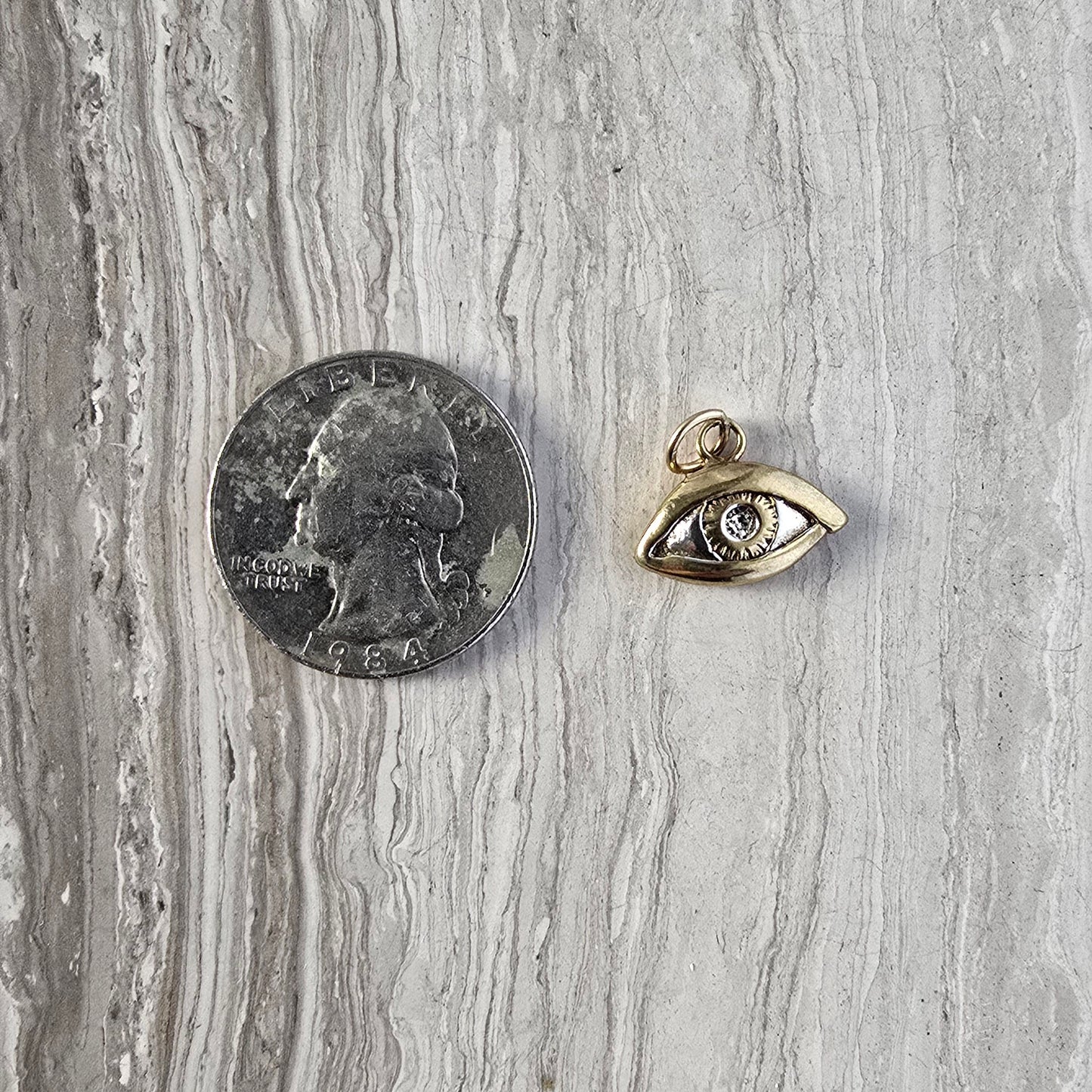 Silver and Gold evil Eye charm