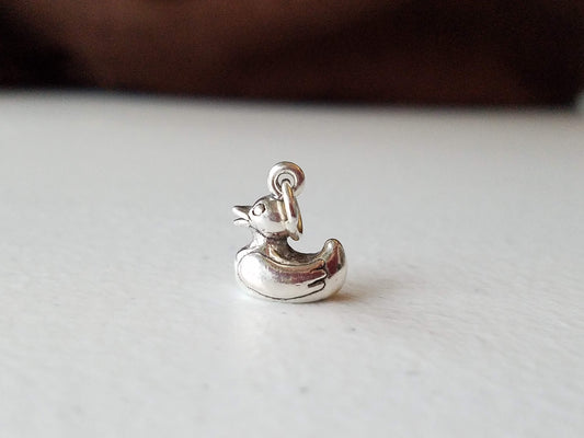 silver rubber ducky charm for necklaces and bracelets
