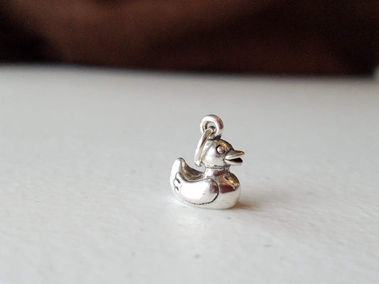 silver rubber ducky charm for necklaces and bracelets