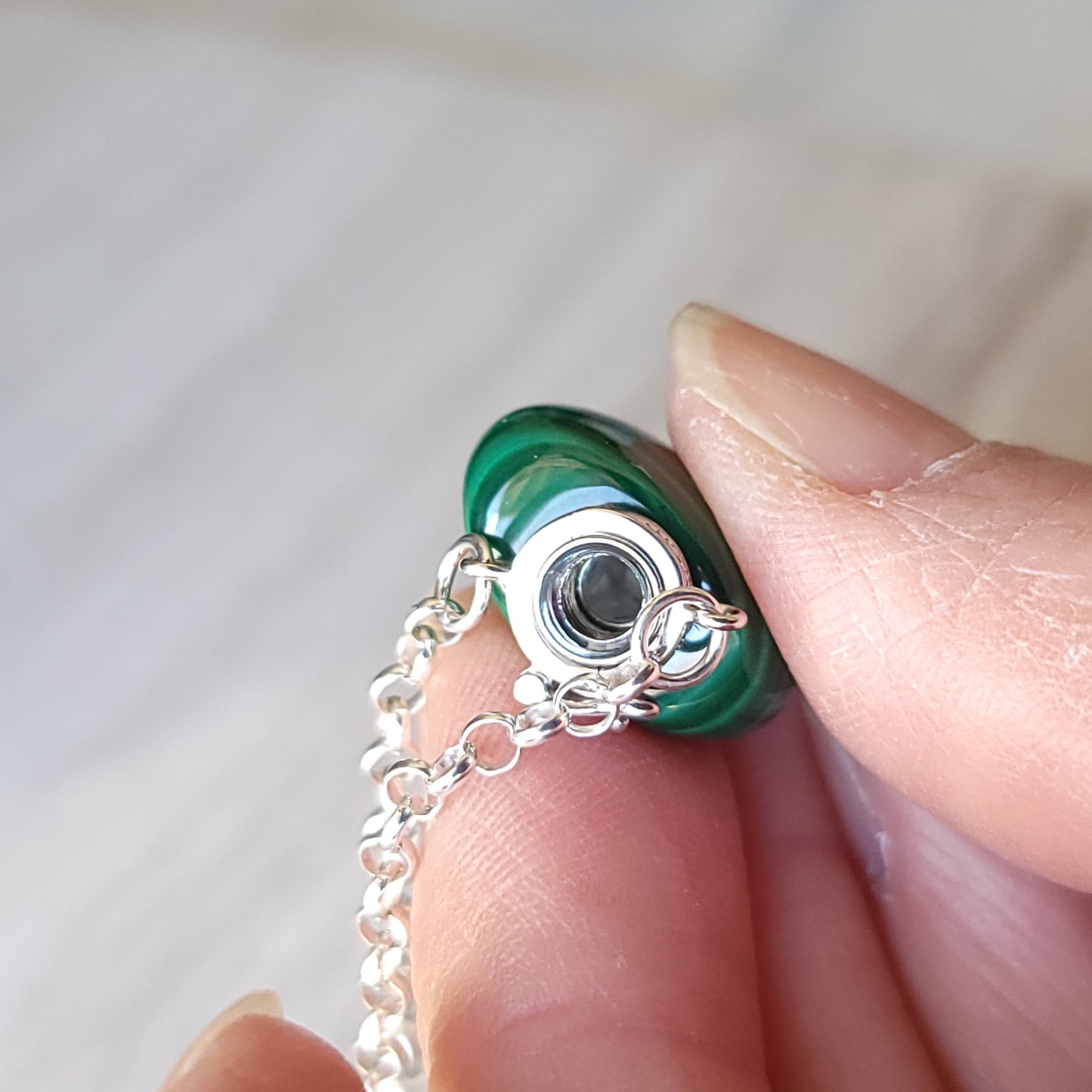 Malachite Gemstone Aromatherapy Bottle Necklace
