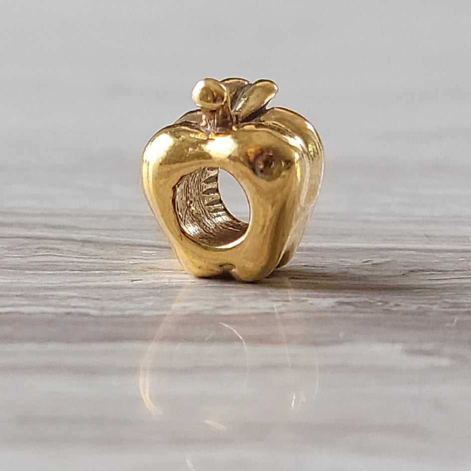 gold apple bracelet charm