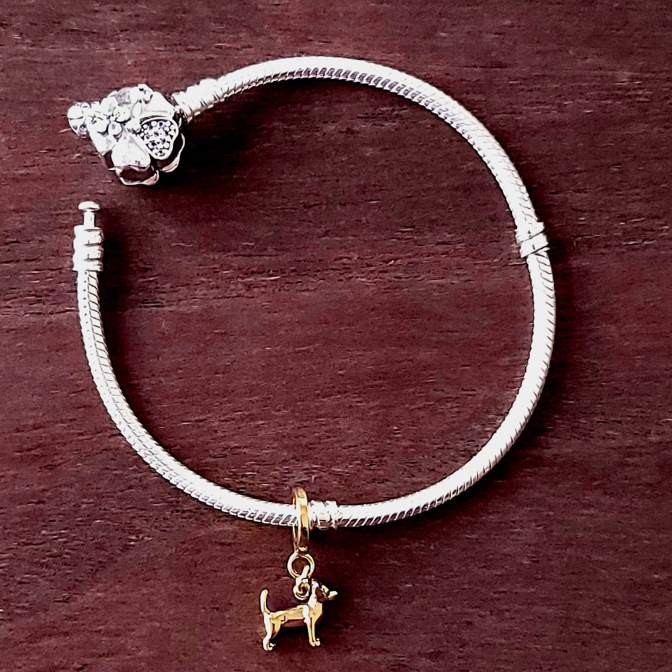 Gold Chihuahua Bracelet Charm