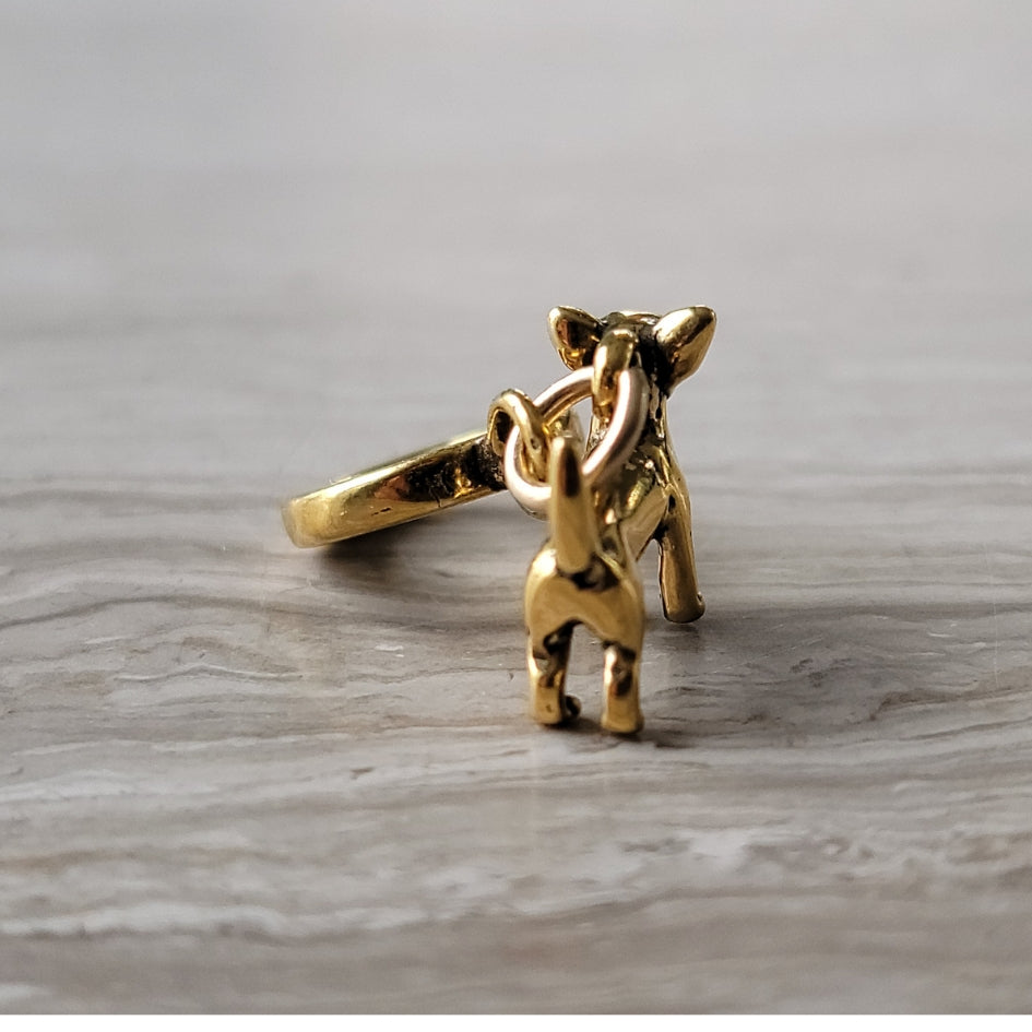 Gold Chihuahua Bracelet Charm