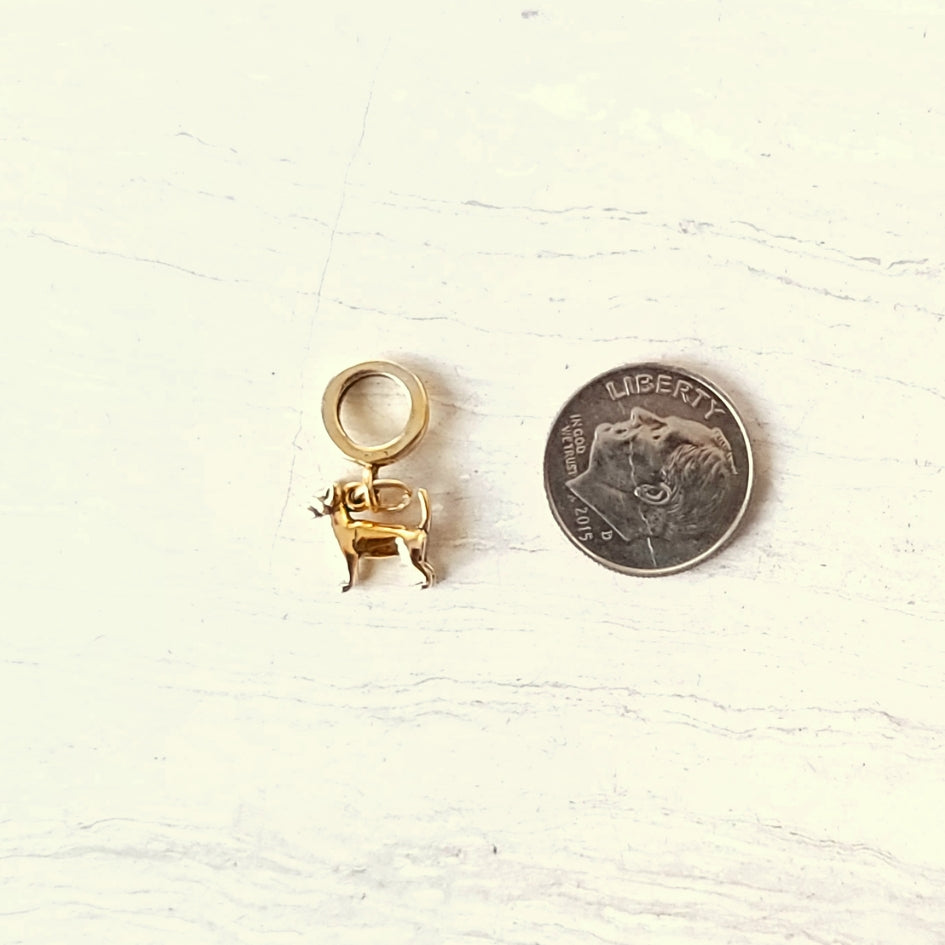 Gold Chihuahua Bracelet Charm