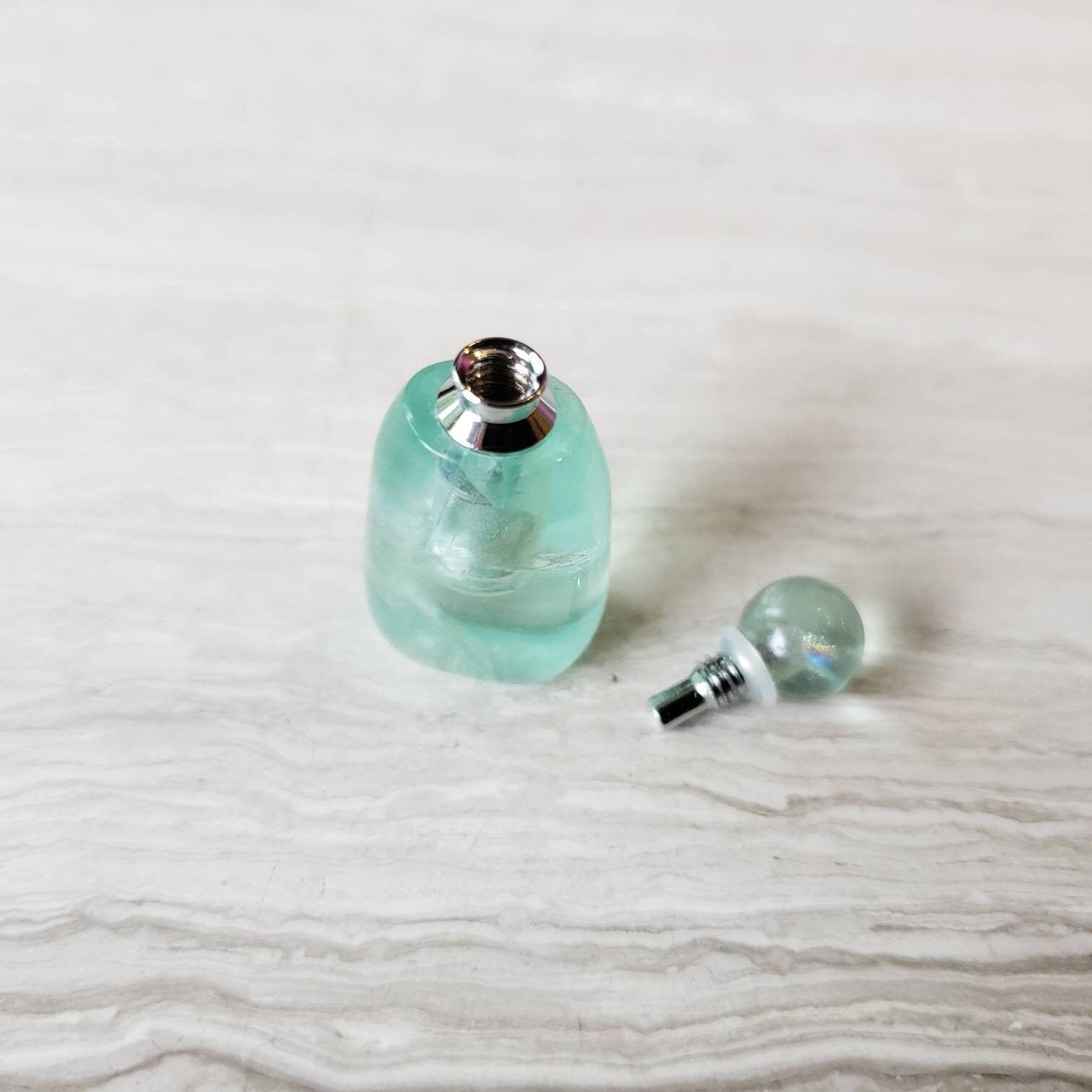 Green Fluorite aromatherapy Bottle Necklace