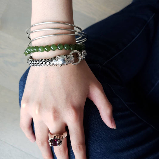 jade bead mala bracelet styling