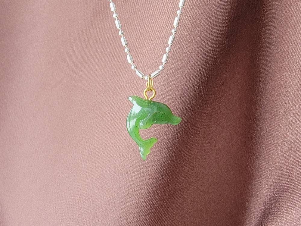 genuine jade dolphin charm