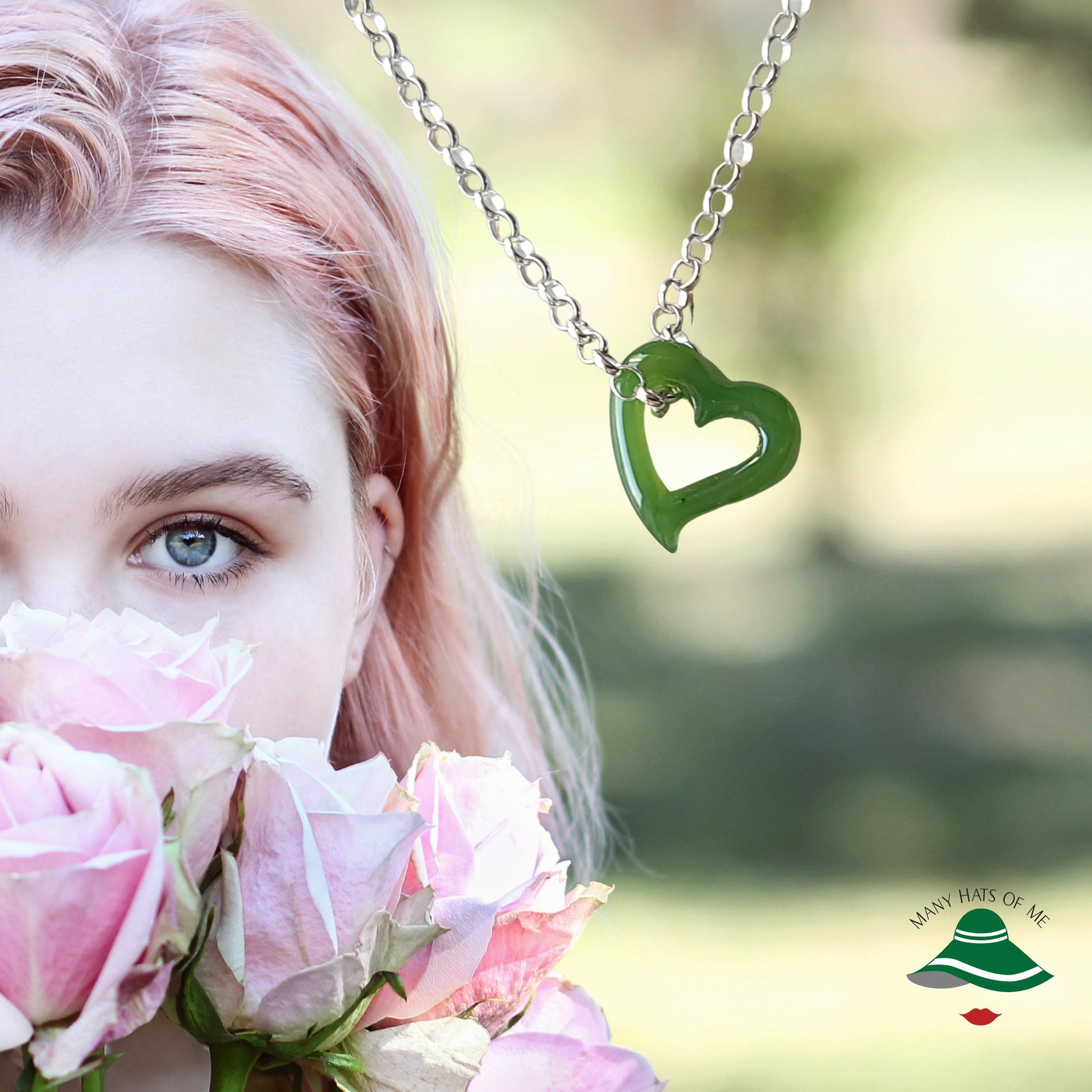genuine jade floating heart charm