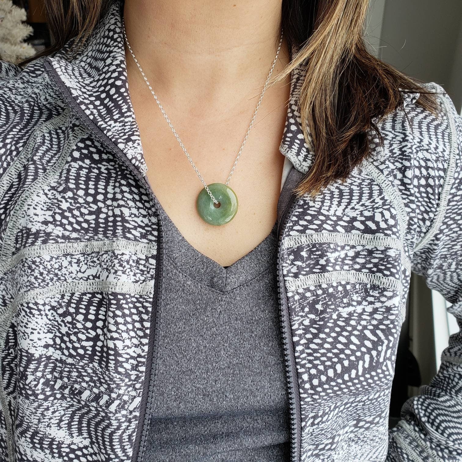 green genuine jade pi pendant