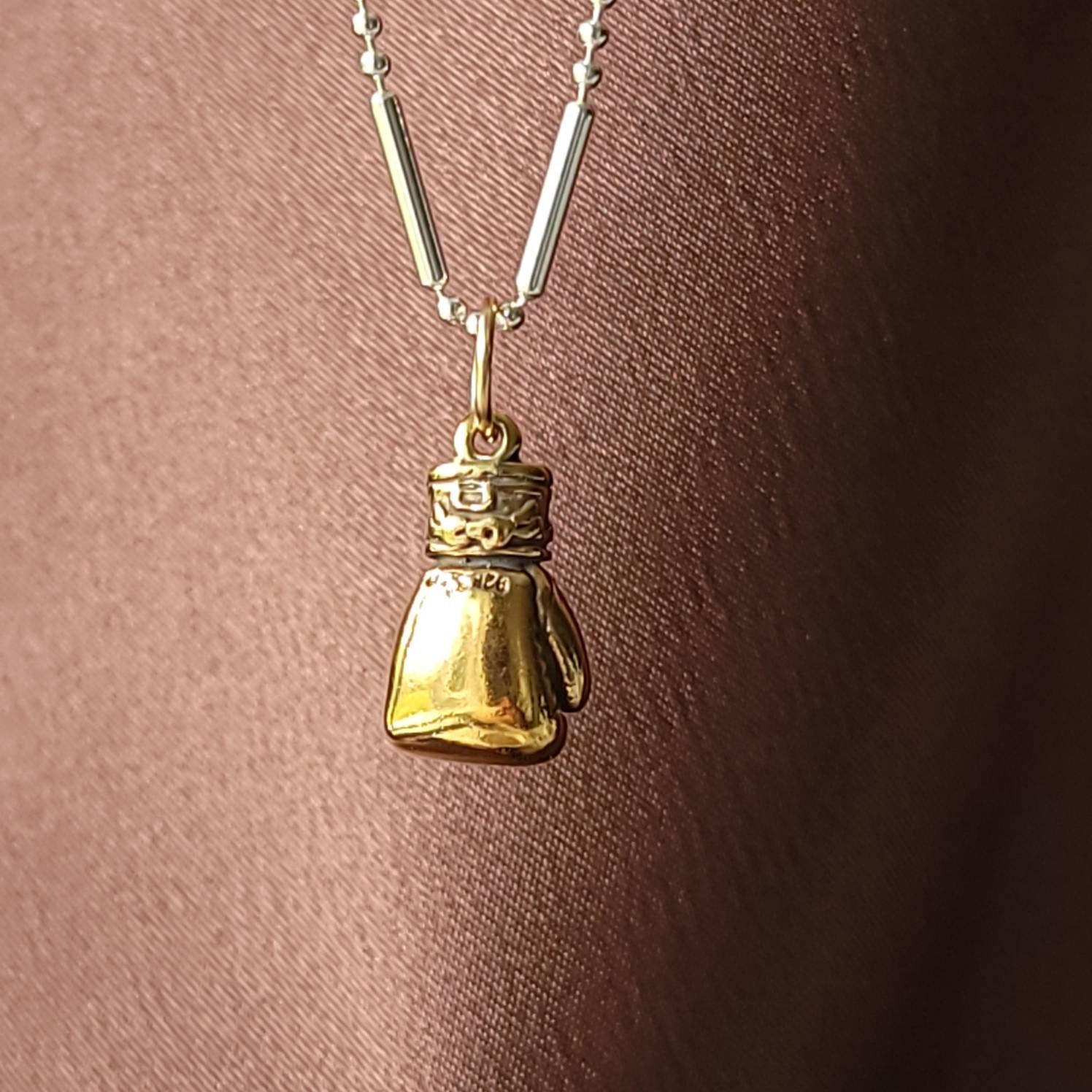 heavy gold boxing glove charm