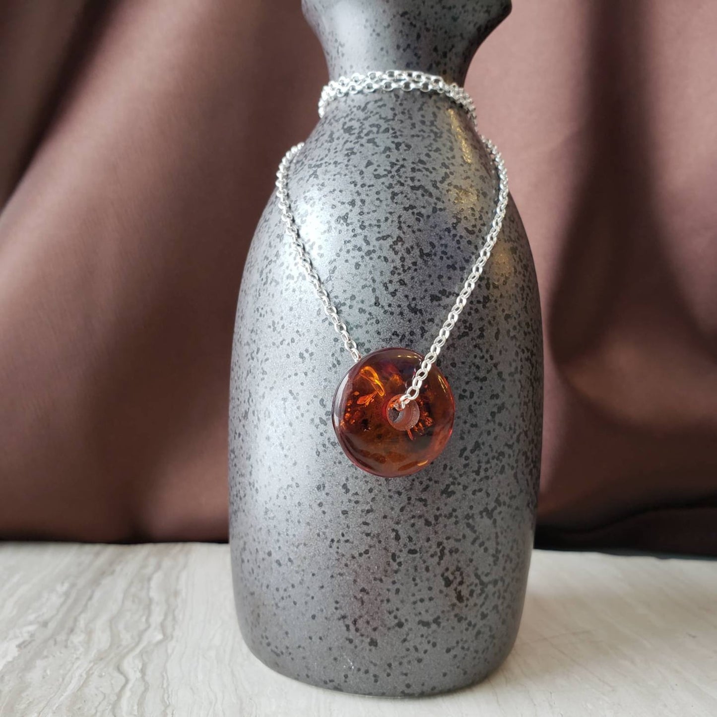 amber donut Pi bead